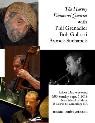 Harvey Diamond Quartet: Grenadier, Suchanek, Gullotti at New School Of Music - event poster Harvey Diamond Quartet: Grenadier, Suchanek, Gullotti at New School Of Music