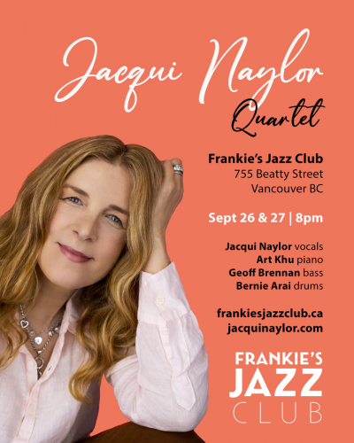 Jacqui Naylor Quartet at Frankie's Jazz Club - event poster Jacqui Naylor Quartet at Frankie's Jazz Club