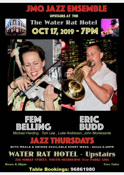 Fem Belling Features With JMQ Jazz Ensemble at The Water Rat Hotel