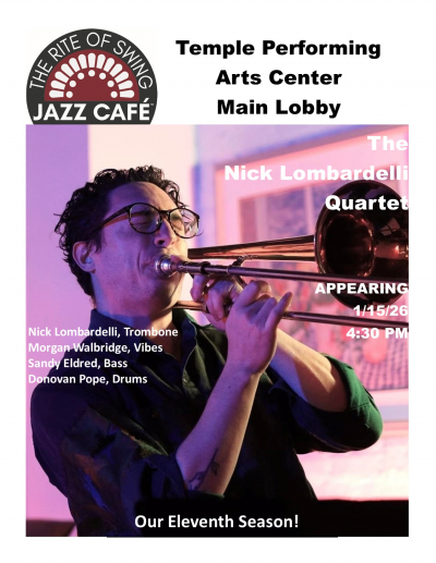 Nick Lombardelli Quartet at Temple Performing Arts Center - event poster Nick Lombardelli Quartet at Temple Performing Arts Center