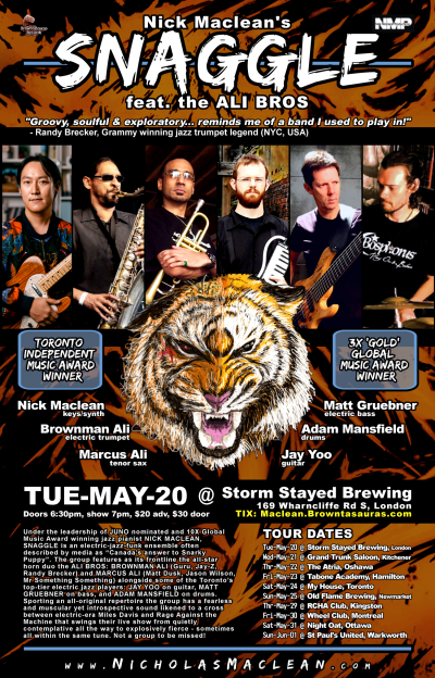 NICK MACLEAN'S SNAGGLE Feat. The ALI BROS -- Award-winning Electric Jazz (london) at Storm Stayed Brewing Co.
