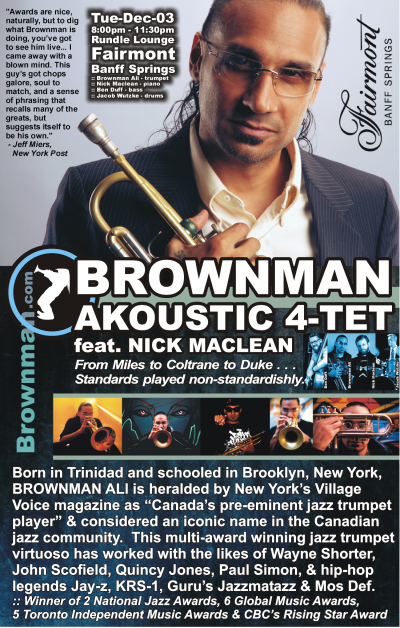 BROWNMAN AKOUSTIC 4-TET feat. NICK MACLEAN (Banff) at Fairmont Banff Springs