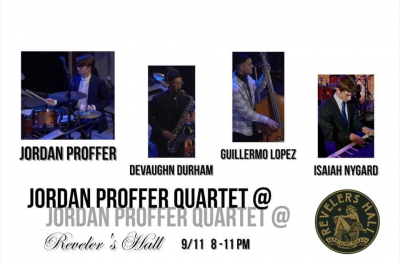 Jordan Proffer Quartet at Revelers Hall - event poster Jordan Proffer Quartet at Revelers Hall