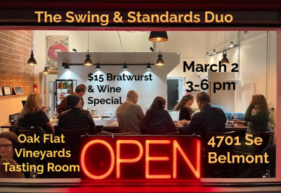 Swing & Standards Duo Oak Flat Vineyard at Oak Flat Vineyards Tasting Room