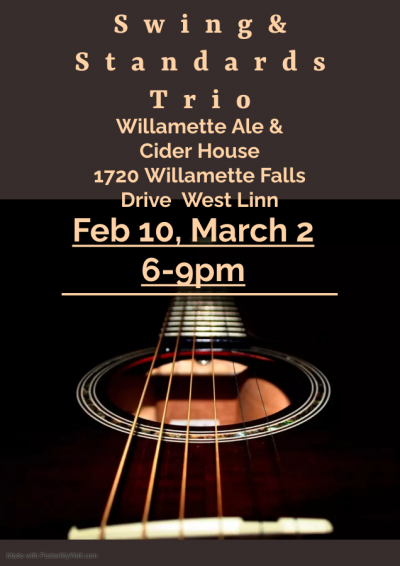Swing & Standards Trio Willamette Ale & Cider House at Willamette Ale And Cider House - event poster Swing & Standards Trio Willamette Ale & Cider House at Willamette Ale And Cider House