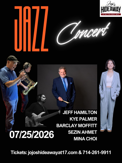 Mina Choi Quintet Feat. Jeff Hamilton, Drums at Jojo's Hideaway At 17th Street Grill - event poster Mina Choi Quintet Feat. Jeff Hamilton, Drums at Jojo's Hideaway At 17th Street Grill