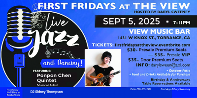 First Fridays At The View Featuring The Ponpon Chen Quintet at View Music Bar