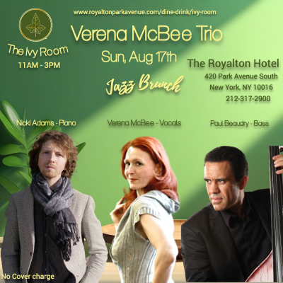 Verena Mcbee Trio at The Ivy Room - event poster Verena Mcbee Trio at The Ivy Room