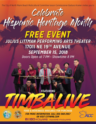 Timbalive In Nmb Sept 15 - Free at Littman Theater - event poster Timbalive In Nmb Sept 15 - Free at Littman Theater