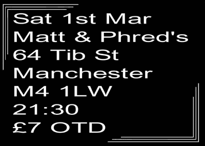 Speakeasy Bootleg Band @ Matt & Phreds Sat 1st Mar 9:30 Pm at Matt and Phreds - event poster Speakeasy Bootleg Band @ Matt & Phreds Sat 1st Mar 9:30 Pm at Matt and Phreds