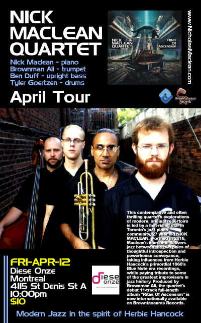 NICK MACLEAN QUARTET Feat. BROWNMAN ALI (Montreal) at Diese Onze