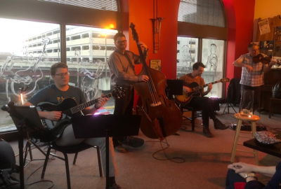 Eicher Wednesday With The Gypsy Jazz Quartet Featuring Clay Welch at Oklahoma Jazz Hall of Fame