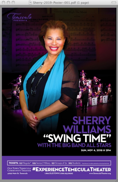Sherry Williams With The Jeff Stover Big Band All Stars at Old Town Temecula Community Theater