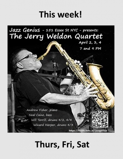 Jerry Weldon at Jazz Genius - event poster Jerry Weldon at Jazz Genius