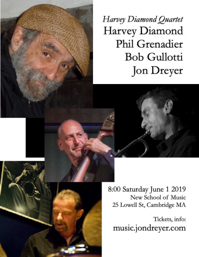 Harvey Diamond Quartet with Phil Grenadier, Jon Dreyer, Bob Gullotti at New School Of Music