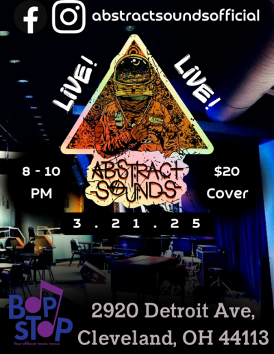 Abstract Sounds at BOP STOP - event poster Abstract Sounds at BOP STOP