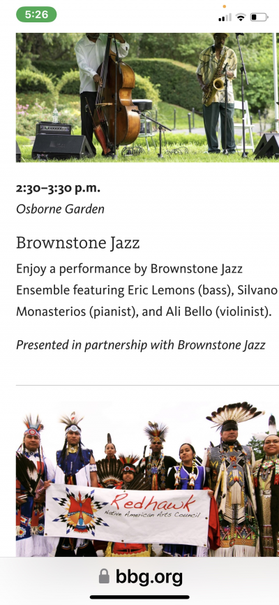 Mothers Day  Brooklyn Botanical Garden  at Brownstonejazz Concert Series at Brooklyn Botanical Gardens