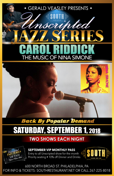 Carol Riddick and Gerald Veasley-Music of Nina Simone at Unscripted Jazz Series At South at South Jazz Club