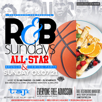 Taj Lounge Nyc Sunday Brunch Hip Hop Vs. Reggae® & R&b Day Party at Taj Lounge - event poster Taj Lounge Nyc Sunday Brunch Hip Hop Vs. Reggae® & R&b Day Party at Taj Lounge