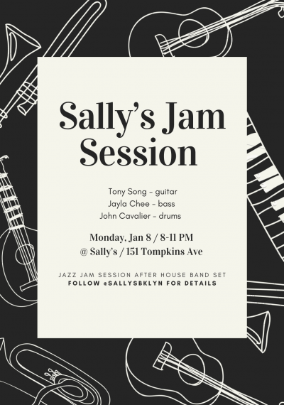 Sally's Jazz Night + Jam Session at Sally's - event poster Sally's Jazz Night + Jam Session at Sally's