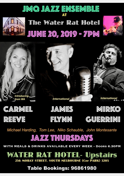 James Flynn & Carmel Reeve Feature With JMQ Jazz Ensemble at The Water Rat Hotel
