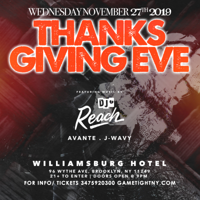The Williamsburg Hotel Thanksgiving Eve Party 2019 at The Williamsburg Hotel