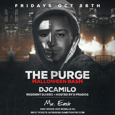 Dj Camilo Mister East Halloween Party 2018 at Mister East - event poster Dj Camilo Mister East Halloween Party 2018 at Mister East