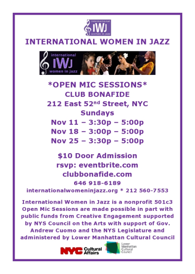 International Women In Jazz Open Mic at Club Bonafide