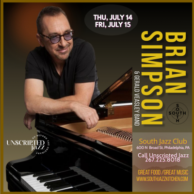 Brian Simpson at South Jazz Club - event poster Brian Simpson at South Jazz Club