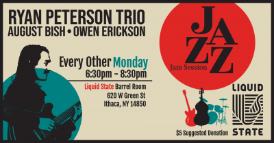 Ryan Peterson Trio at Liquid State Brewing Company - event poster Ryan Peterson Trio at Liquid State Brewing Company