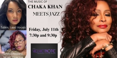 Friday, July 11th: The Music Of Chaka Khan Meets Jazz at The Velvet Note