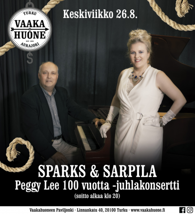 Softly, With Feeling - Peggy Lee 100 Vuotta at Turun Vaakahuone - event poster Softly, With Feeling - Peggy Lee 100 Vuotta at Turun Vaakahuone