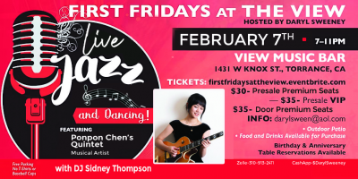 First Fridays At The View Featuring Ponpon Chen's Quintet at View Music Bar