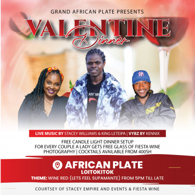 Leteipa The King at Valentine's Dinner at African Plate Hotel - event poster Leteipa The King at Valentine's Dinner at African Plate Hotel