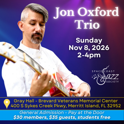 The Jon Oxford Trio featuring Jon Oxford on guitar, MARCO BOJORQUEZ on bass &amp; GREG PARNELL on drums