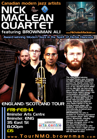 NICK MACLEAN QUARTET Feat. BROWNMAN ALI (Ilminster) at Ilminster Arts Centre