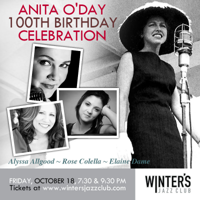 Anita O'day 100th Birthday Tribute! at Winter's Jazz Club