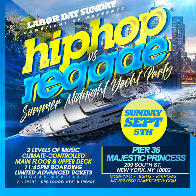 Nyc Ldw Summer Midnight Hip Hop Vs Reggae® Cruise Pier 36 Majestic Princess at Pier 36
