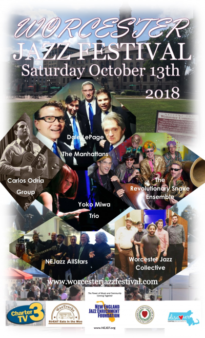 Revolutionary Snake Ensemble, Dale LePage & The Manhattans, Yoko Miwa Trio, Worcester Jazz Collective, Carlos Odria Group, and more! at Worcester Jazz Festival at Worcester Common At City Hall