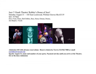 Jan Shapiro Group Performs Jazz Standards at Ozark Theatre