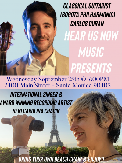 Latin Jazz Concert With Neni Carolina & Carlos Duran at Hear Us Now Music