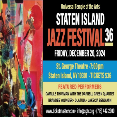 Uta Staten Island Jazz Festival 36 Returns To The St. George Theatre at St. George Theatre - event poster Uta Staten Island Jazz Festival 36 Returns To The St. George Theatre at St. George Theatre