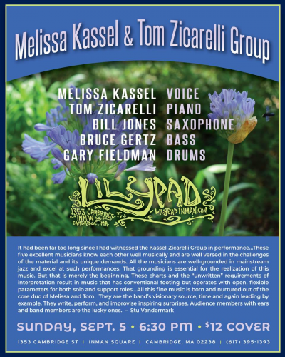 Melissa Kassel & Tom Zicarelli Group at Lilypad - event poster Melissa Kassel & Tom Zicarelli Group at Lilypad