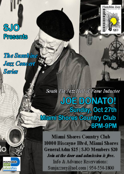 The Sunshine Jazz Concert Series Presents Joe Donato! at Miami Shores Country Club