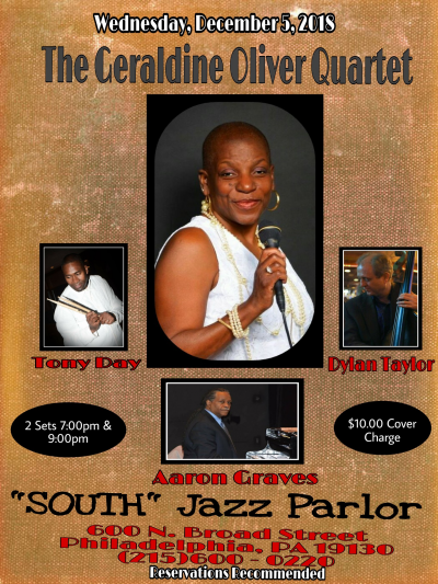 For The Love Of Music W/ The Geraldine Oliver Quartet at South Jazz Club - event poster For The Love Of Music W/ The Geraldine Oliver Quartet at South Jazz Club