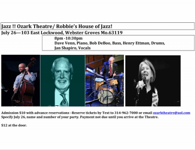 Jan Shapiro Group Performs Jazz Standards at Ozark Theatre