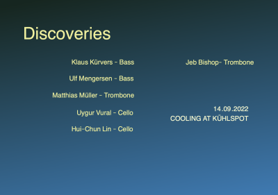 Cooling At KÜhlspot #7: Discoveries feat. Jeb Bishop at Kühlspot Social Club