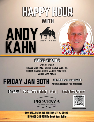 Andy Kahn at Provenza Restaurant & Event Center - event poster Andy Kahn at Provenza Restaurant & Event Center