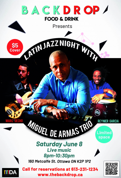 Miguel De Armas Trio at Backdrop - event poster Miguel De Armas Trio at Backdrop