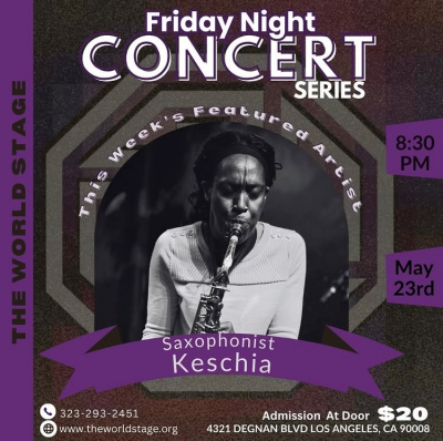 Keschia Potter at Friday Night Concert Series at The World Stage - event poster Keschia Potter at Friday Night Concert Series at The World Stage